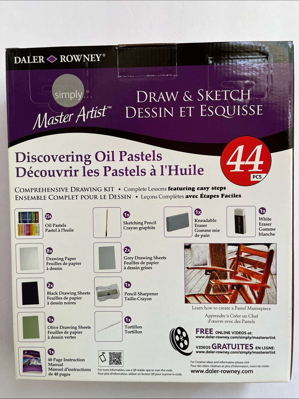 Daler-Rowney Simply Master Artist Draw & Sketch Oil Pastel Set 44 Pieces NWT - Picture 7 of 8